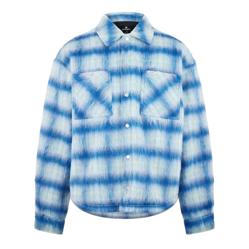 Represent Mens Textured Polyester Overshirt / Electric Blue